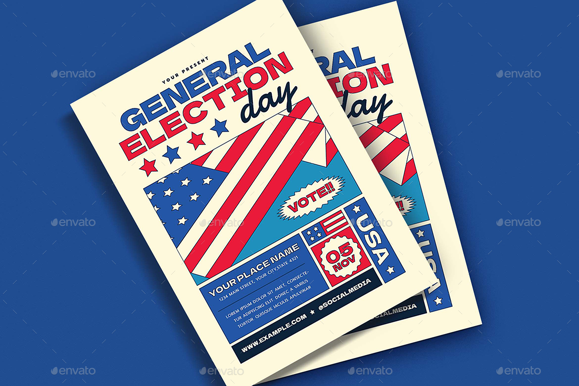 US General Election Day Flyer, Print Templates GraphicRiver